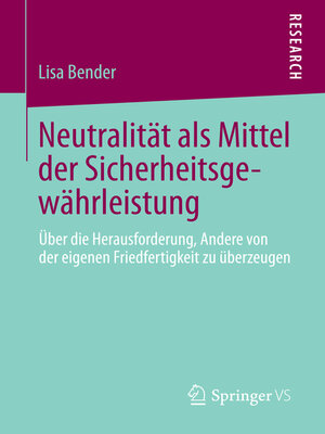 cover image of Neutralität als Mittel der Sicherheitsgewährleistung